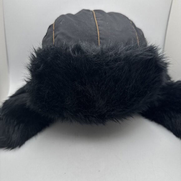 Mad Bomber Trapper Hat Cap Black Fur Gray Size  Large - Picture 1 of 5